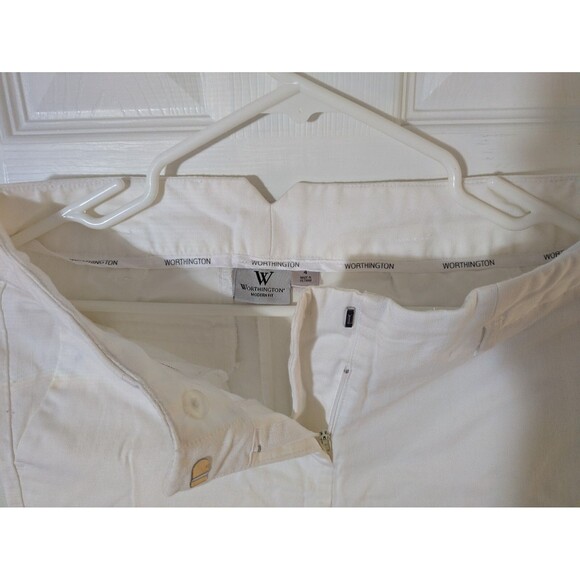 Worthington Women's White Modern Fit Straight Leg Dress Pants Size 4 Stretch - Picture 4 of 10